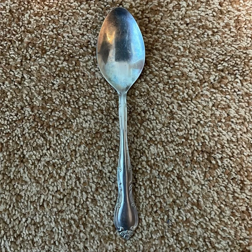 Stainless Steel Rose Pattern China teaspoon